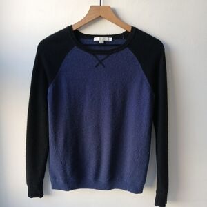 Boden 100% Cashmere Raglan Sweater Black Blue Women's 2